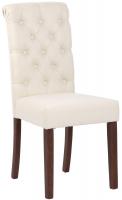 2er Set Esszimmerstühle Lisburn Stoff creme 