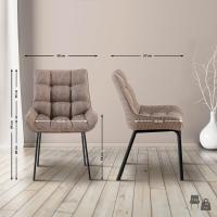 2er Set Stuhl Saranda Stoff schwarz terrabraun 