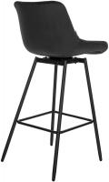 4er Set Barhocker Weston Schwenkbar Samt schwarz 