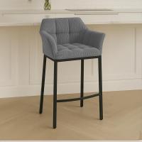 Barhocker Damaso B Cord mit 4-Fuß Gestell grau 