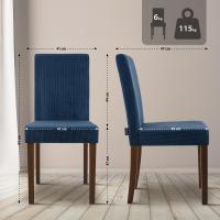 2er Set Esszimmerstuhl Ina Cord antik dunkel blau 