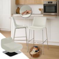 Barhocker Hover Samt 4-Fuß Chrom creme Barhocker Hover Samt 4-Fuß Chrom creme