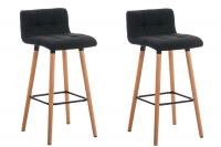 2er Set Barhocker Lincoln Stoff natura dunkelgrau 