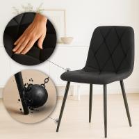 2er Set Esszimmerstuhl Clairton Stoff schwarz 