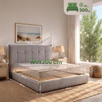 Bett Mirka 160x200 cm Stoff grau 