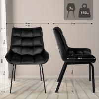 2er Set Stuhl Saranda Samt schwarz 
