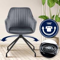 Esszimmerstuhl Welby Samt dunkelgrau 