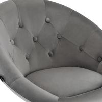 Barhocker London Samt chrom grau 