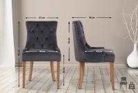 4er Set Esszimmerstühle Aberdeen Samt antik-hell dunkelgrau 