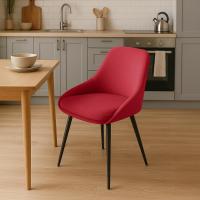 2er Set Esszimmerstuhl Elmira Samt schwarz rot 2er Set Esszimmerstuhl Elmira Samt schwarz rot