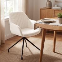 2er Set Esszimmerstuhl Novanis Samt creme 