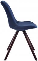 4er Set Stühle Toulouse Samt Rund cappuccino (eiche) blau 