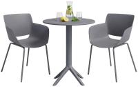 Gartenmöbel-Set Siora mit 2 Stühlen dunkelgrau