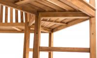 Baumbank Kenna mit Armlehne halbrund 200 cm teak 