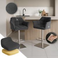 Barhocker Damaso E Cord dunkelgrau 
