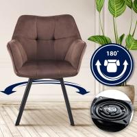 Esszimmerstuhl Jordi Samt braun