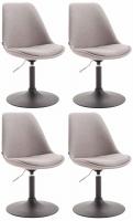 4er Set Stühle Maverick B Stoff grau