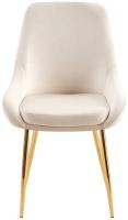 2er Set Esszimmerstuhl Elmira Samt gold creme 