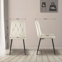 2er Set Esszimmerstuhl Clairton Samt creme 2er Set Esszimmerstuhl Clairton Samt creme