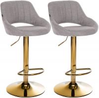 2er Set Barhocker Milet Stoff G grau 