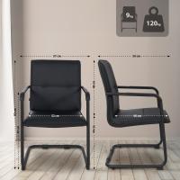 2er Set Besucherstuhl Seattle schwarz/schwarz 