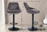 2er Set Barhocker Lazio Samt schwarz grau 