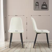 2er Set Esszimmerstuhl Maryam Stoff creme 