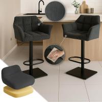 Barhocker Damaso B Cord dunkelgrau 