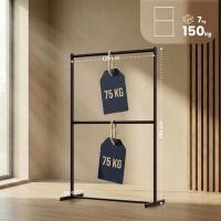 Kleiderständer Helga 120x185 cm schwarz 