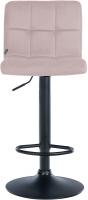 2er Set Barhocker Peru Samt schwarz rosa 