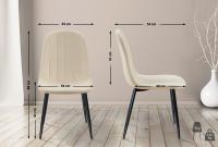 4er Set Esszimmerstuhl Baxter Samt creme 