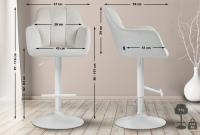 Barhocker Natoma Samt weiß creme 