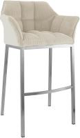 Barhocker Damaso E Cord mit 4-Fuß Gestell creme 