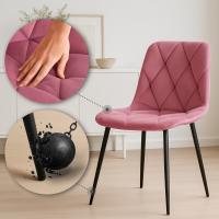 2er Set Esszimmerstuhl Clairton Samt rosa 