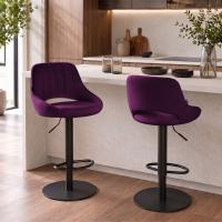 2er Set Barhocker HD Milet B Stoff lila 