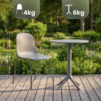 Gartenmöbel-Set Torin mit 2 Stühlen dunkelgrau 