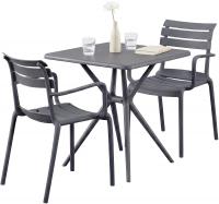 Gartenmöbel-Set Avena mit 2 Stühlen dunkelgrau