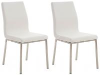 2er Set Esszimmerstühle Colmar Stoff weiß