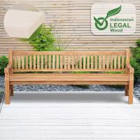 Teakbank Daxon mit Sitzkissen 240 cm creme 