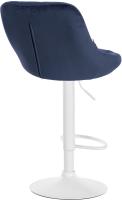 2er Set Barhocker Lazio Samt weiß blau 