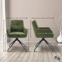 2er Set Esszimmerstuhl Pickett Stoff grün 