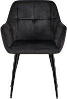 2er Set Esszimmerstuhl Emia Samt schwarz 