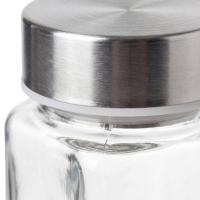 24er Set Gewürzgläser eckig Edelstahl silber 
