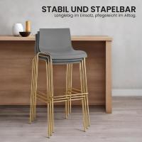Barhocker Hover Kunststoff 4-Fuß Gold grau 