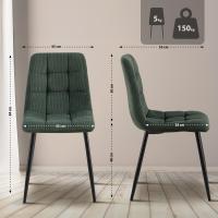 4er Set Esszimmerstuhl Tilde Cord grün 
