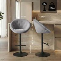 Barhocker London Samt schwarz grau 