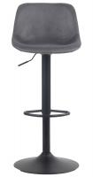 2er Set Barhocker Loft Samt dunkelgrau 
