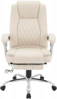 Bürostuhl Rubia mit Massagefunktion Kunstleder creme 