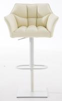 2er Set Barhocker Damaso Kunstleder weiß creme 