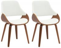 2er Set Esszimmerstuhl Vangale walnuss/weiß 